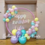 Personalised Organic hoop party balloons