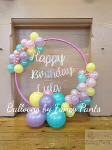 Personalised Organic hoop party balloons