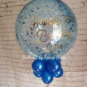 Helium Filled Confetti Bubble personalised balloon