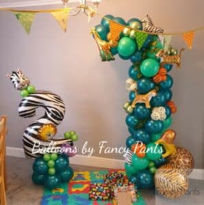 Safari Organic Garland & Number for children's party