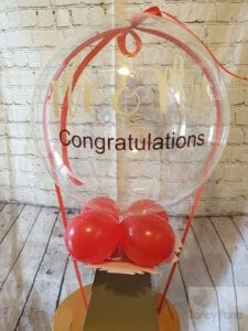Personalised balloon with congratulations for a wedding